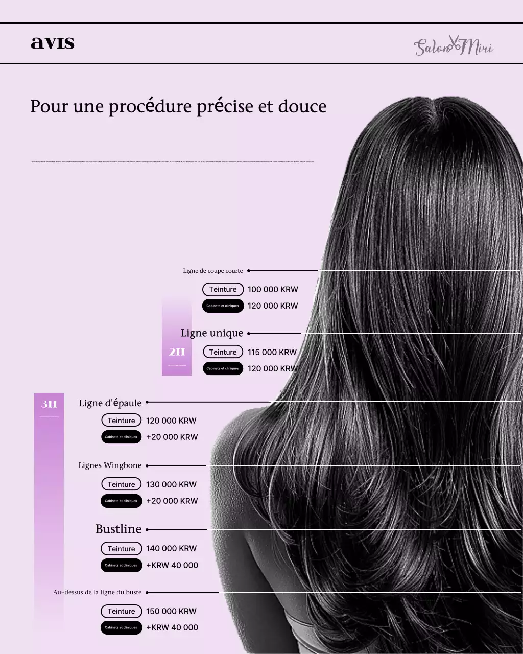 Guide des prix du salon de beauté Yeonbora Clean Beauty
