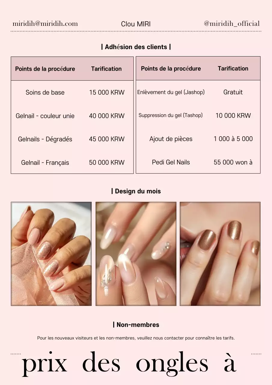 Publicité pour le nail art Pink Clean