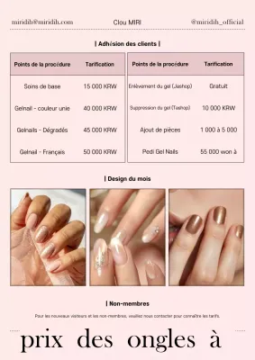 Publicité pour le nail art Pink Clean