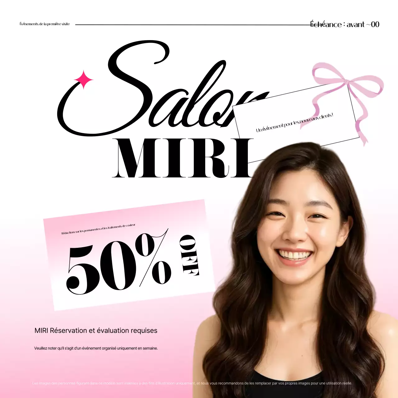 Promotion événementielle du salon de beauté Pink Modern