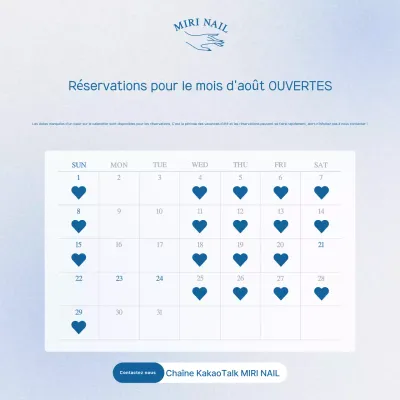 Guide de réservation du salon de beauté Blue Modern