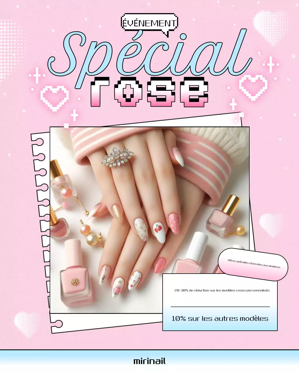 Promotion Nail Art Pop Rose