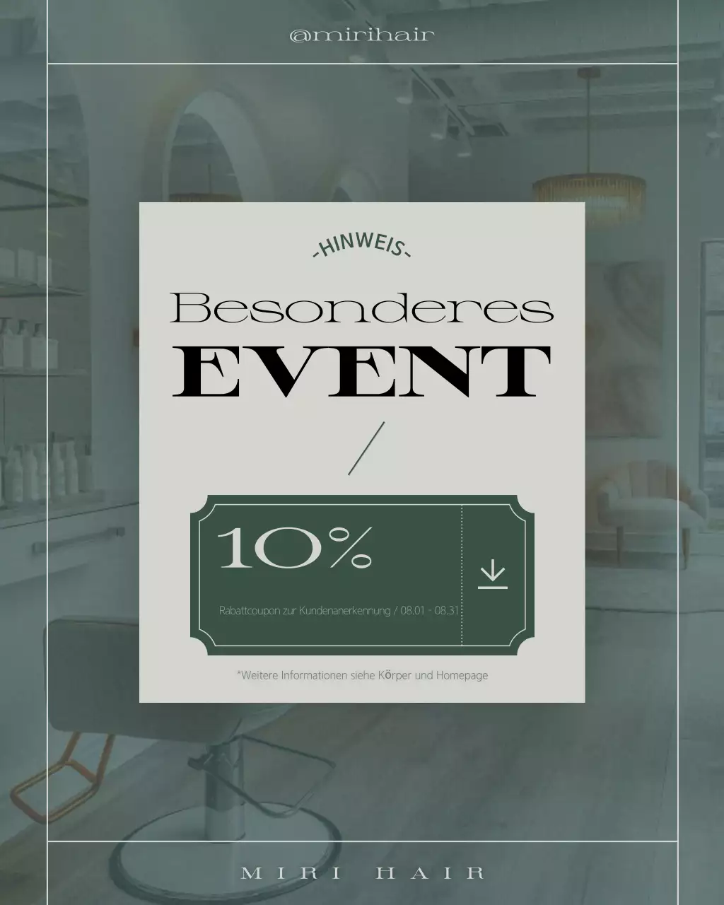 Khaki Modern Hair Shop-Aktion