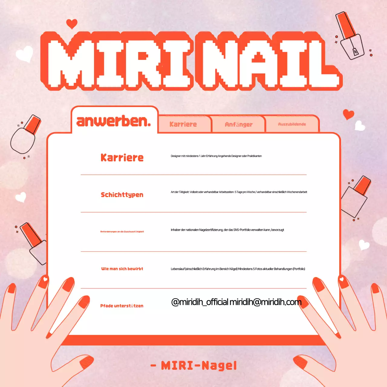 Orange Pop Nail Art Rekrutierung