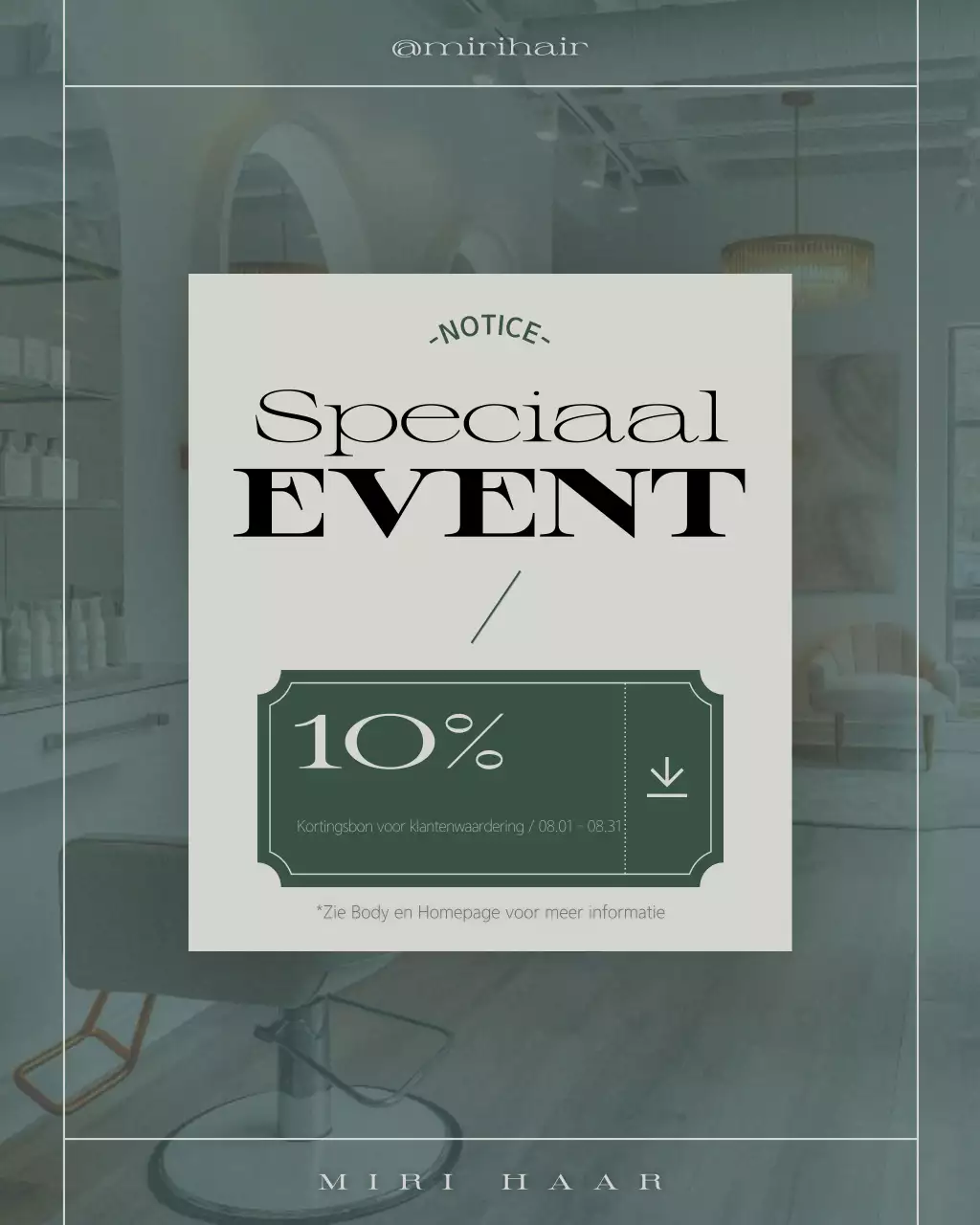 Khaki Modern Hair Shop Promotie