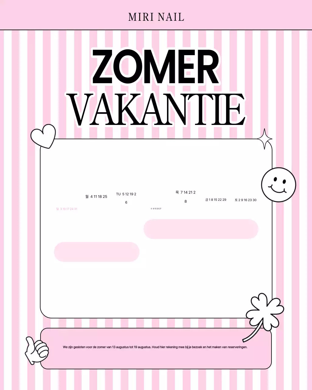 Roze Eenvoudige Zomervakantiegids