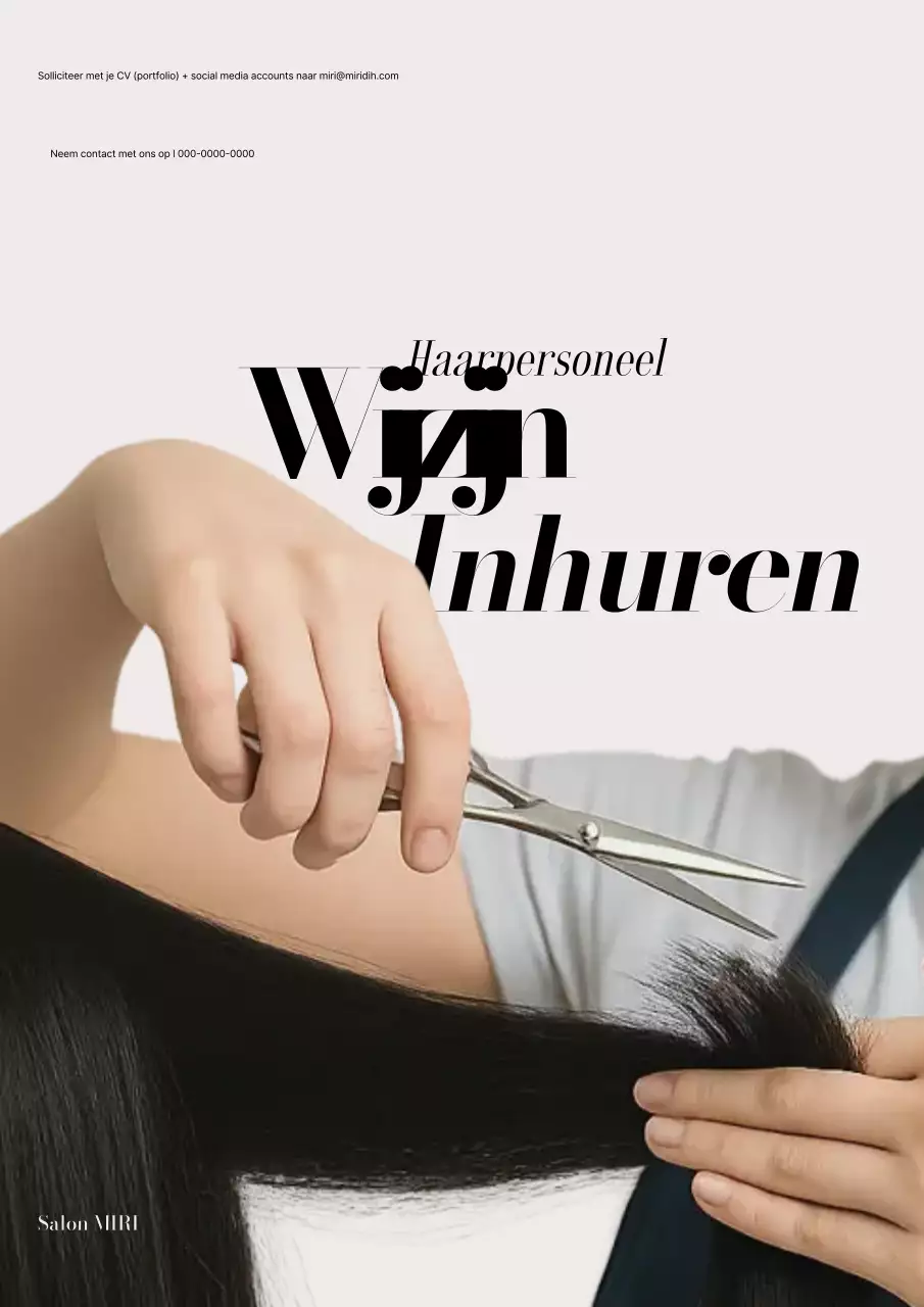 Witte Moderne Wervingskennisgeving