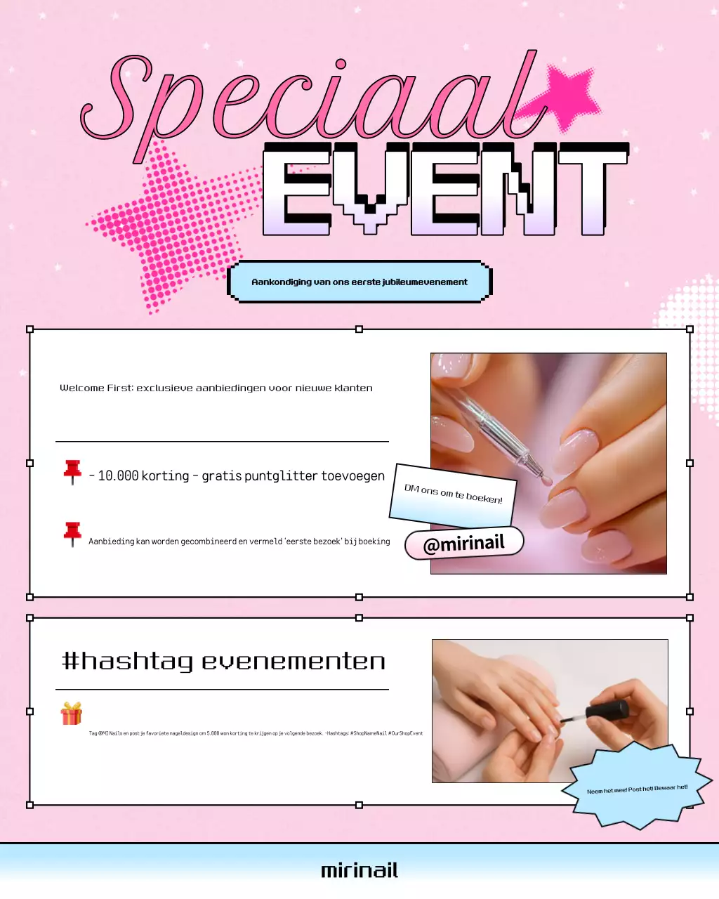 Roze Pop Nail Art Promotie