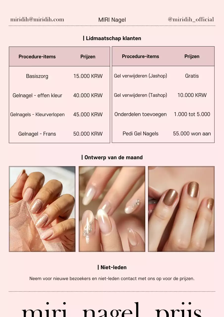 Advertentie voor roze, schone nagelkunst