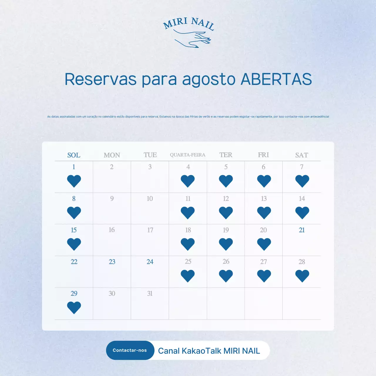 Guia de reservas do Blue Modern Beauty Salon