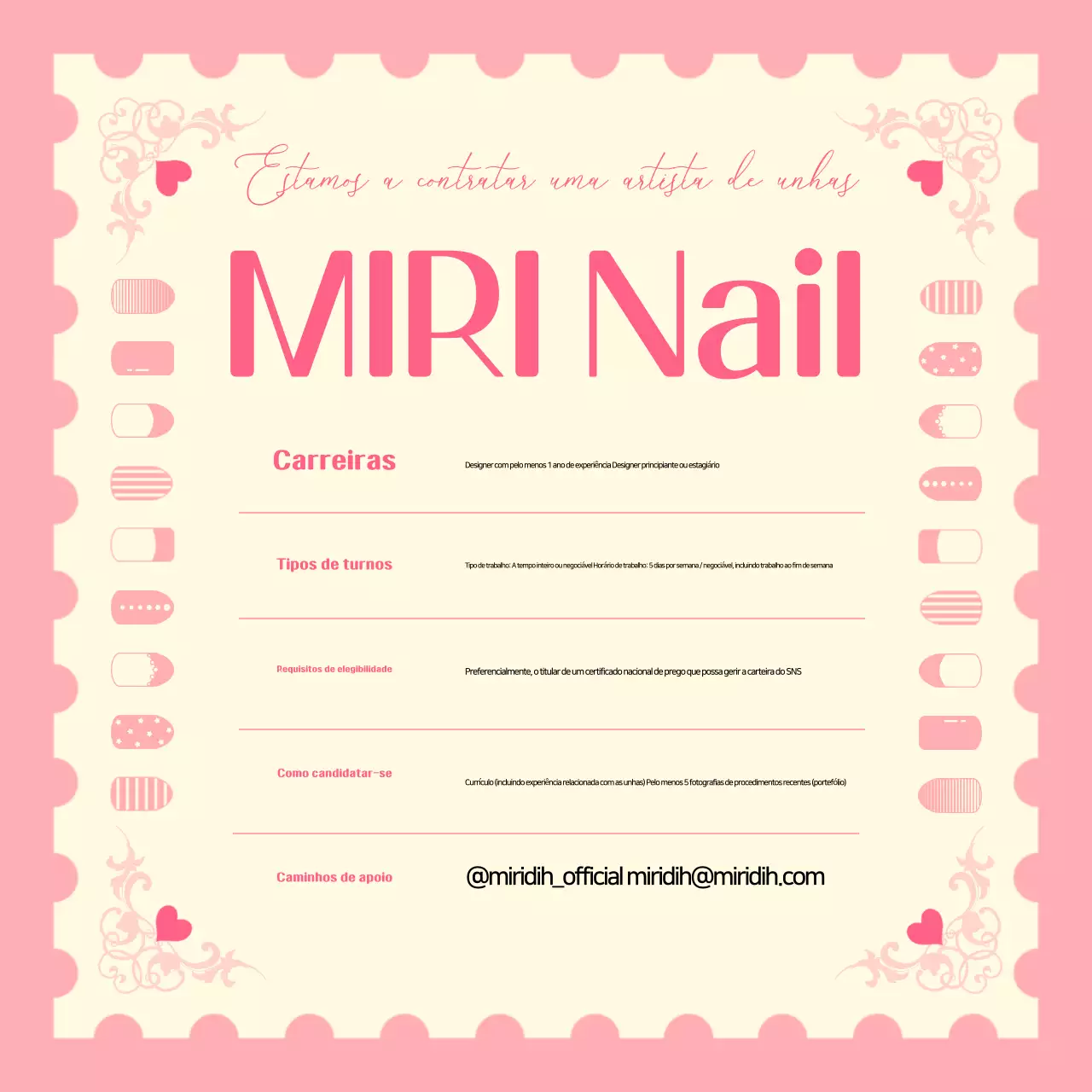 Vaga para Nail Art Pink Baby