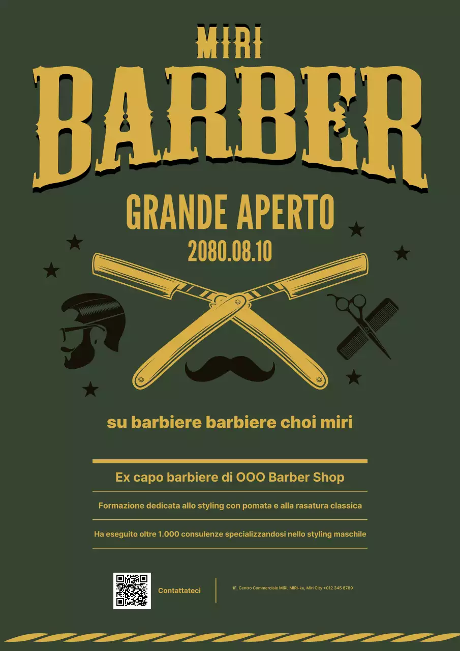 Apre il negozio di barbiere Khaki Vintage