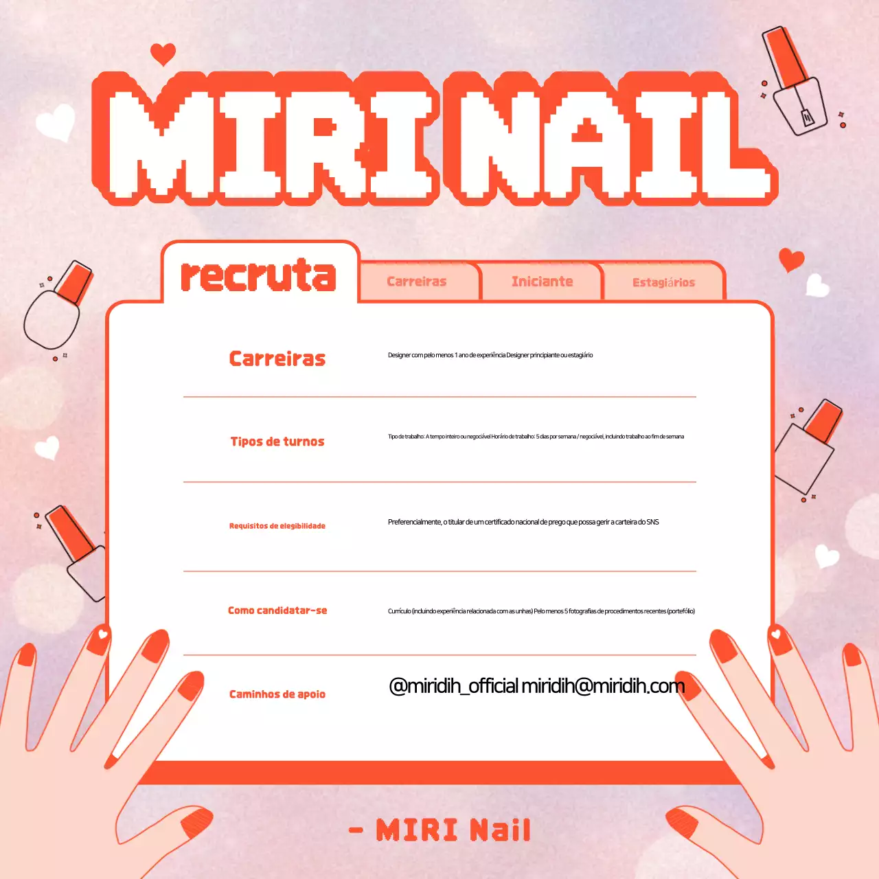 Recrutamento para Orange Pop Nail Art