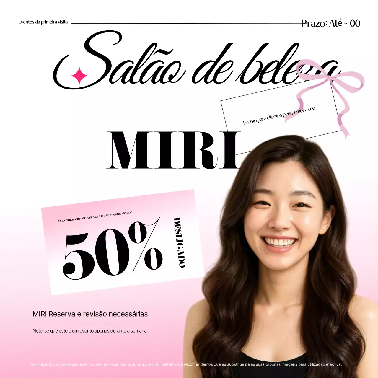 Promoção de eventos do Pink Modern Beauty Salon