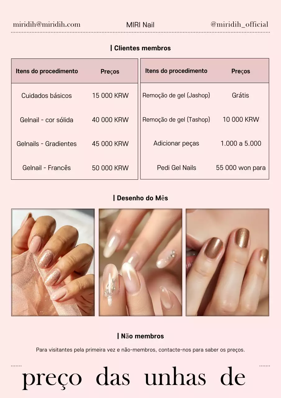 Anúncio de Nail Art Rosa Limpa