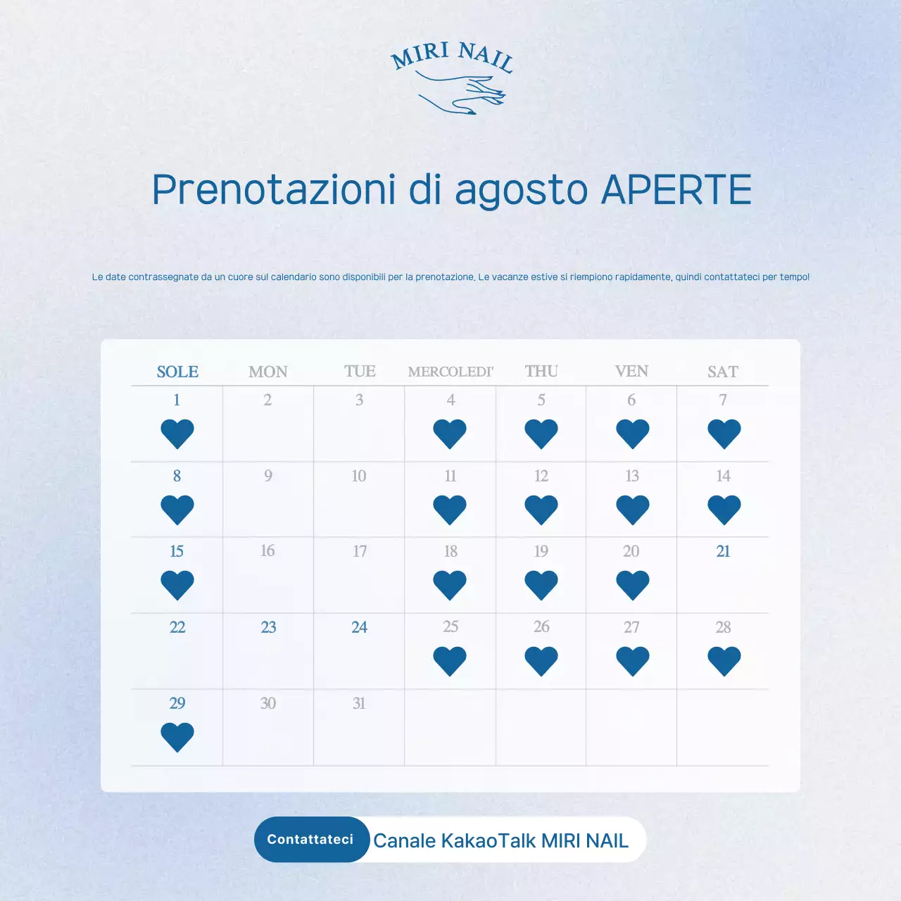 Guida alla prenotazione del salone di bellezza Blue Modern