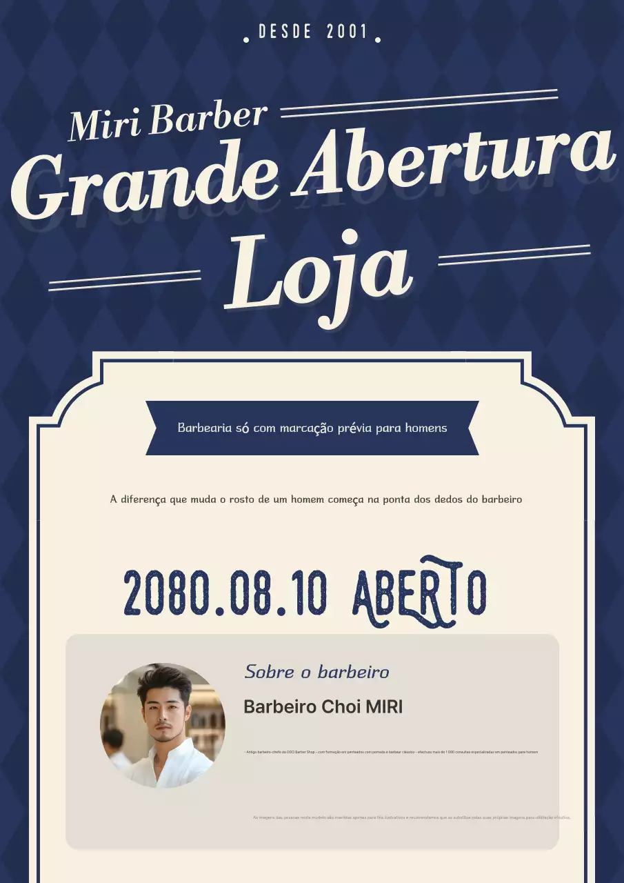 Abertura da barbearia Navy Classic