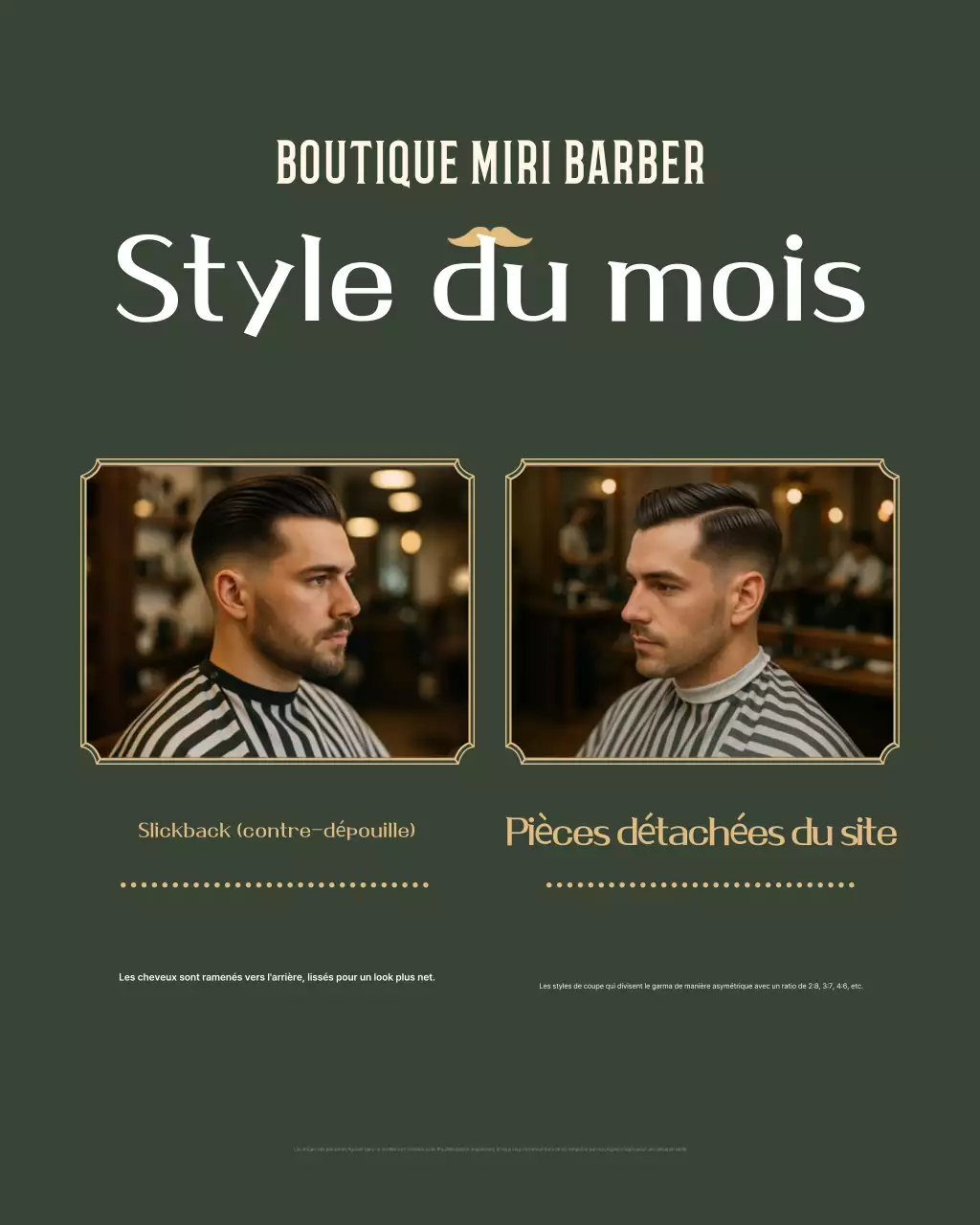 Promotion salon de coiffure vintage beige