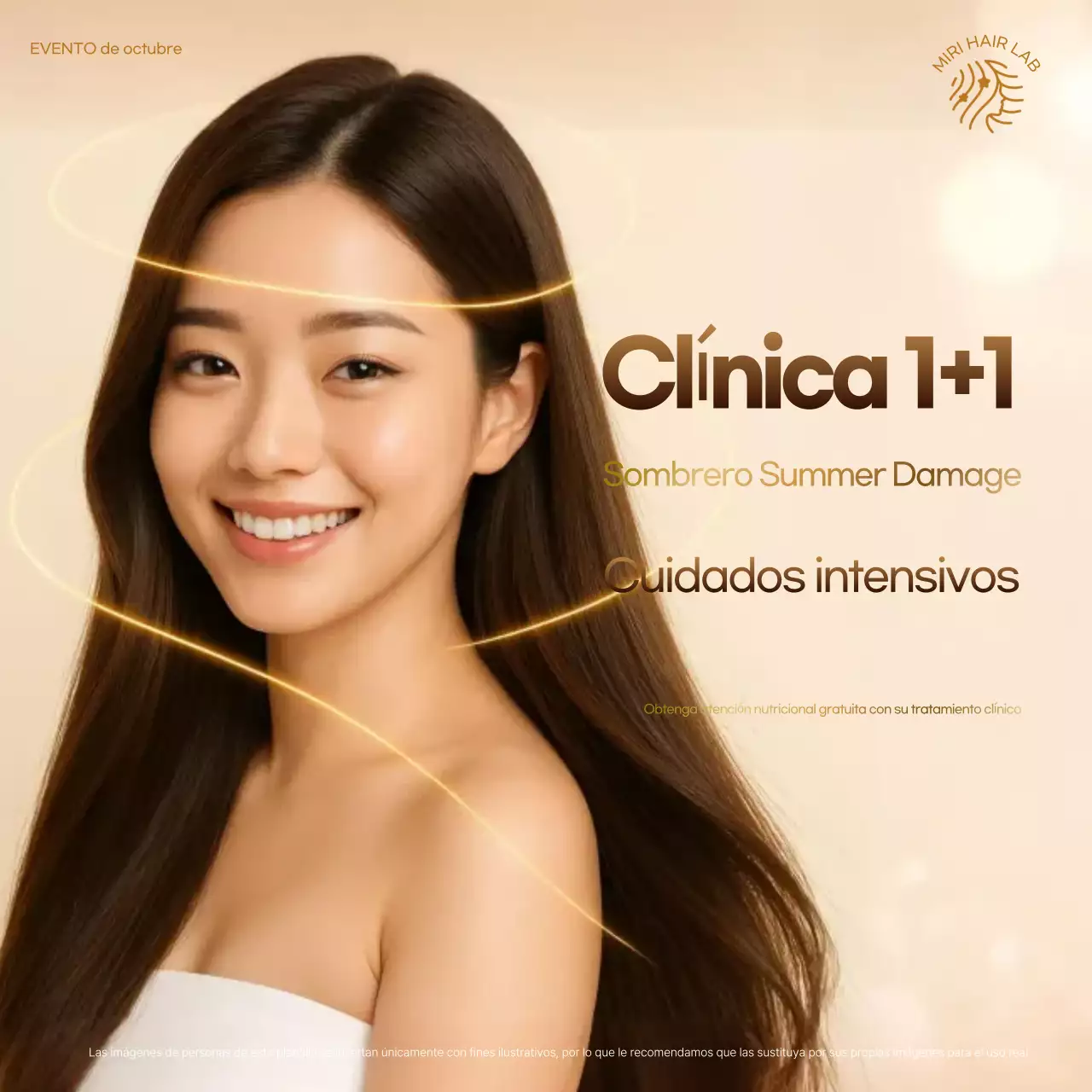 Promoción de cuidado capilar moderno beige