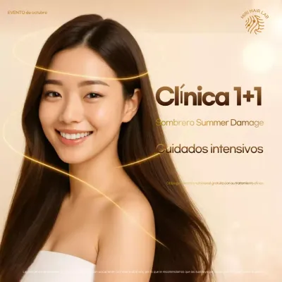 Promoción de cuidado capilar moderno beige