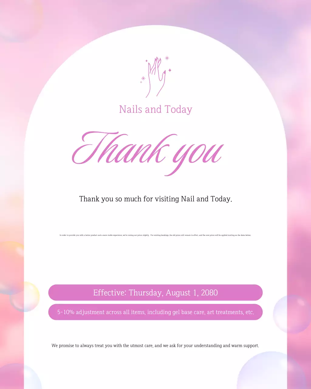 Pink Modern Price Increase Notice