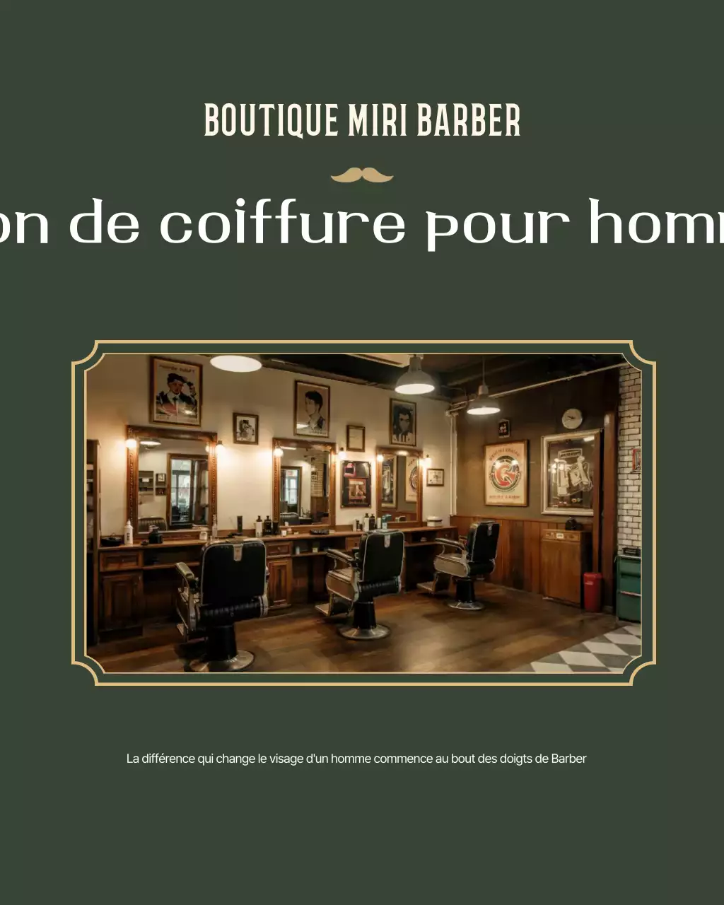 Promotion salon de coiffure vintage beige
