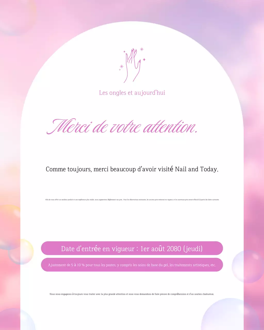 Avis d'augmentation de prix de Pink Modern