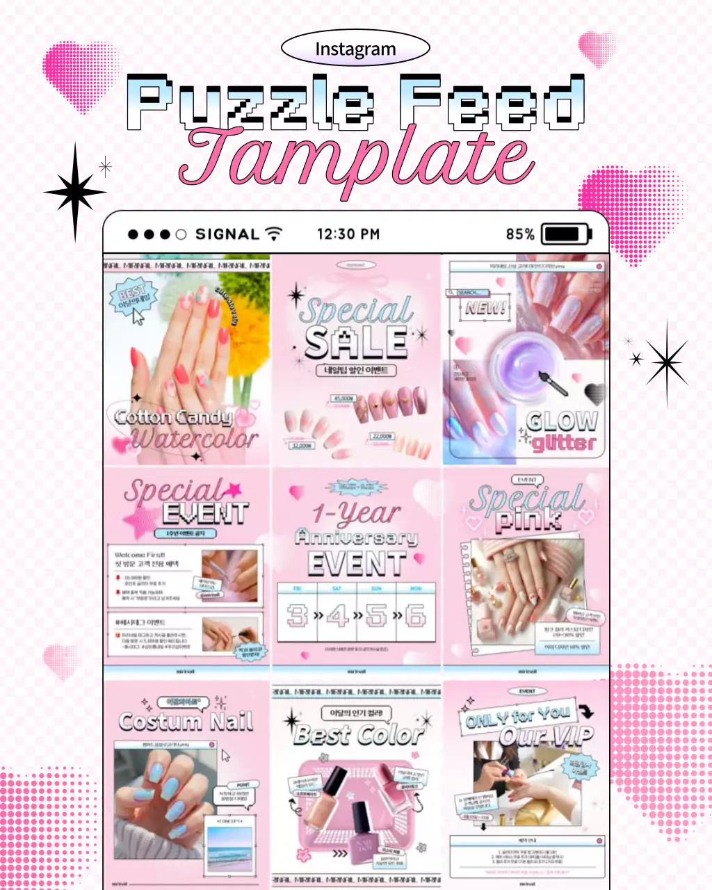 Promoción de arte de uñas pop rosa