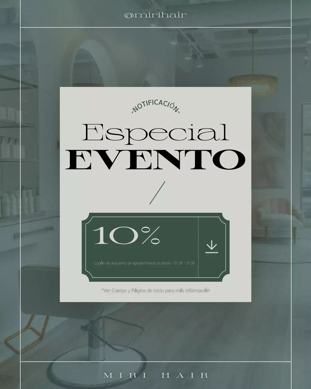 Promoción de peluquería moderna Khaki