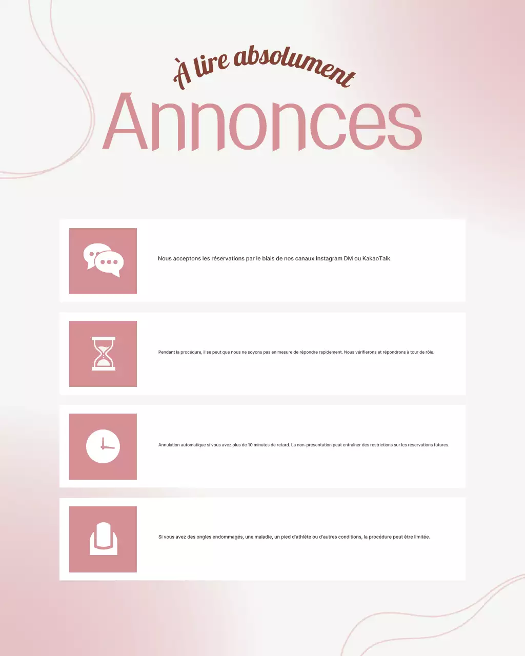 Promotion du salon de manucure Pink Modern