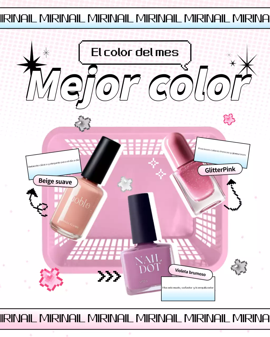 Promoción de arte de uñas pop rosa