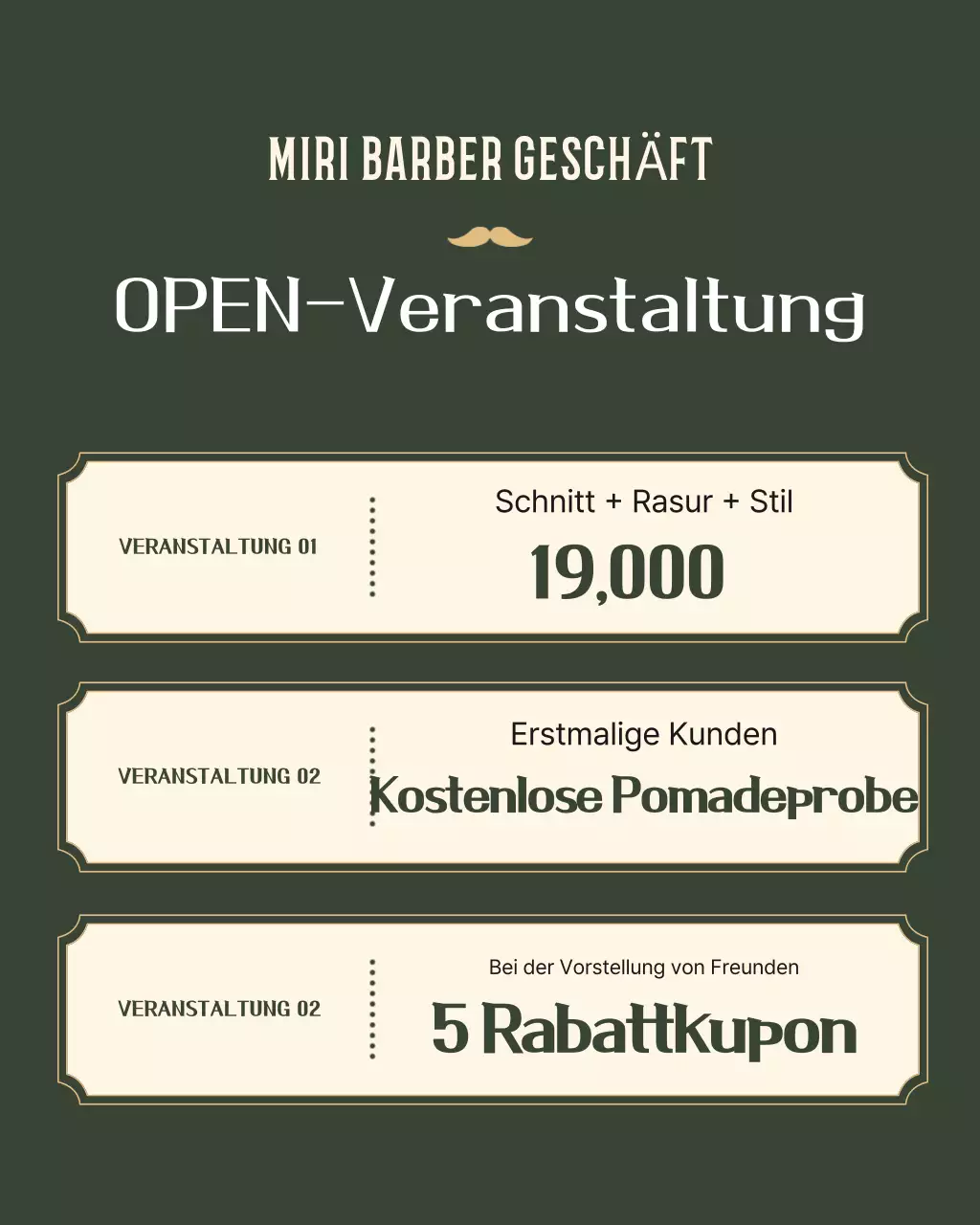 Beige Vintage Barbershop-Aktion