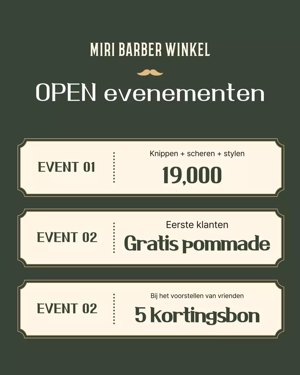 Beige Vintage Barbershop Promotie
