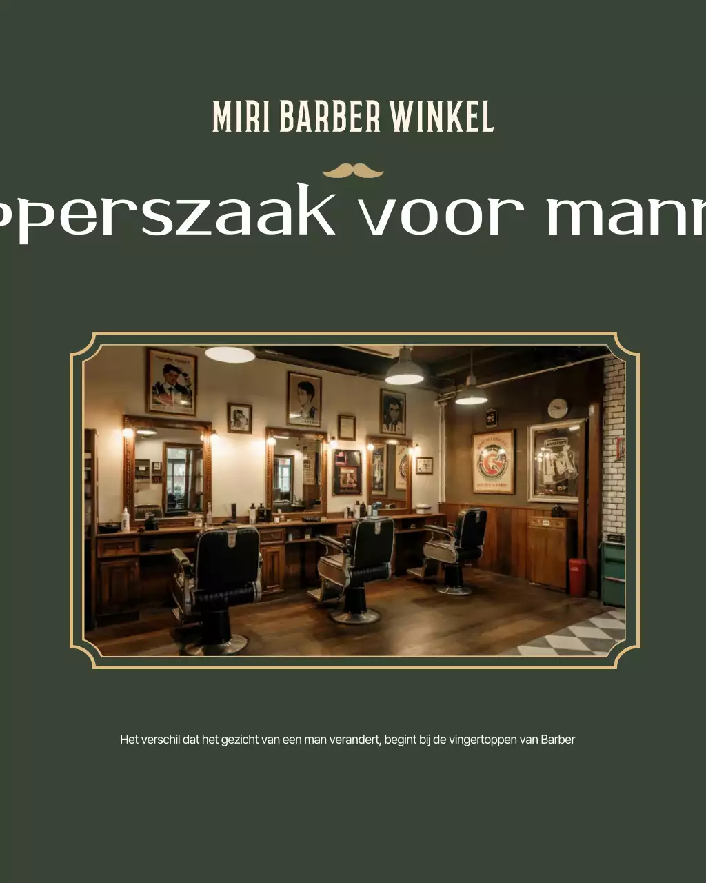 Beige Vintage Barbershop Promotie
