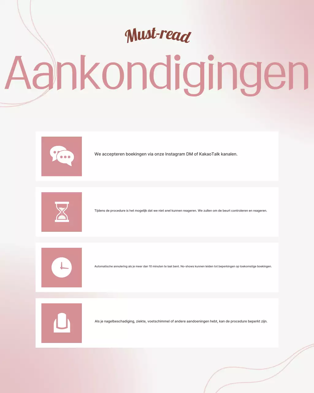 Roze moderne nagelwinkel promotie