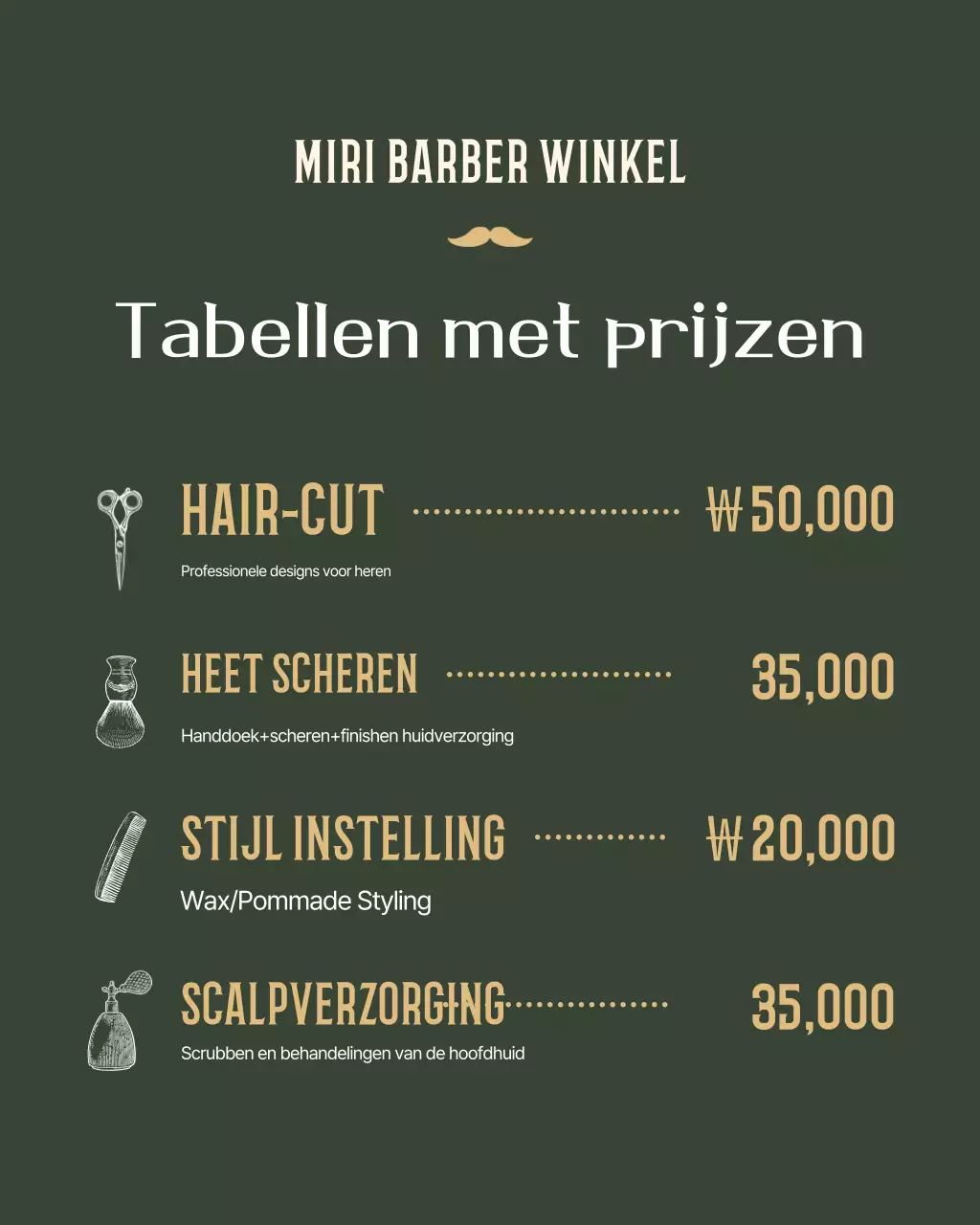Beige Vintage Barbershop Promotie