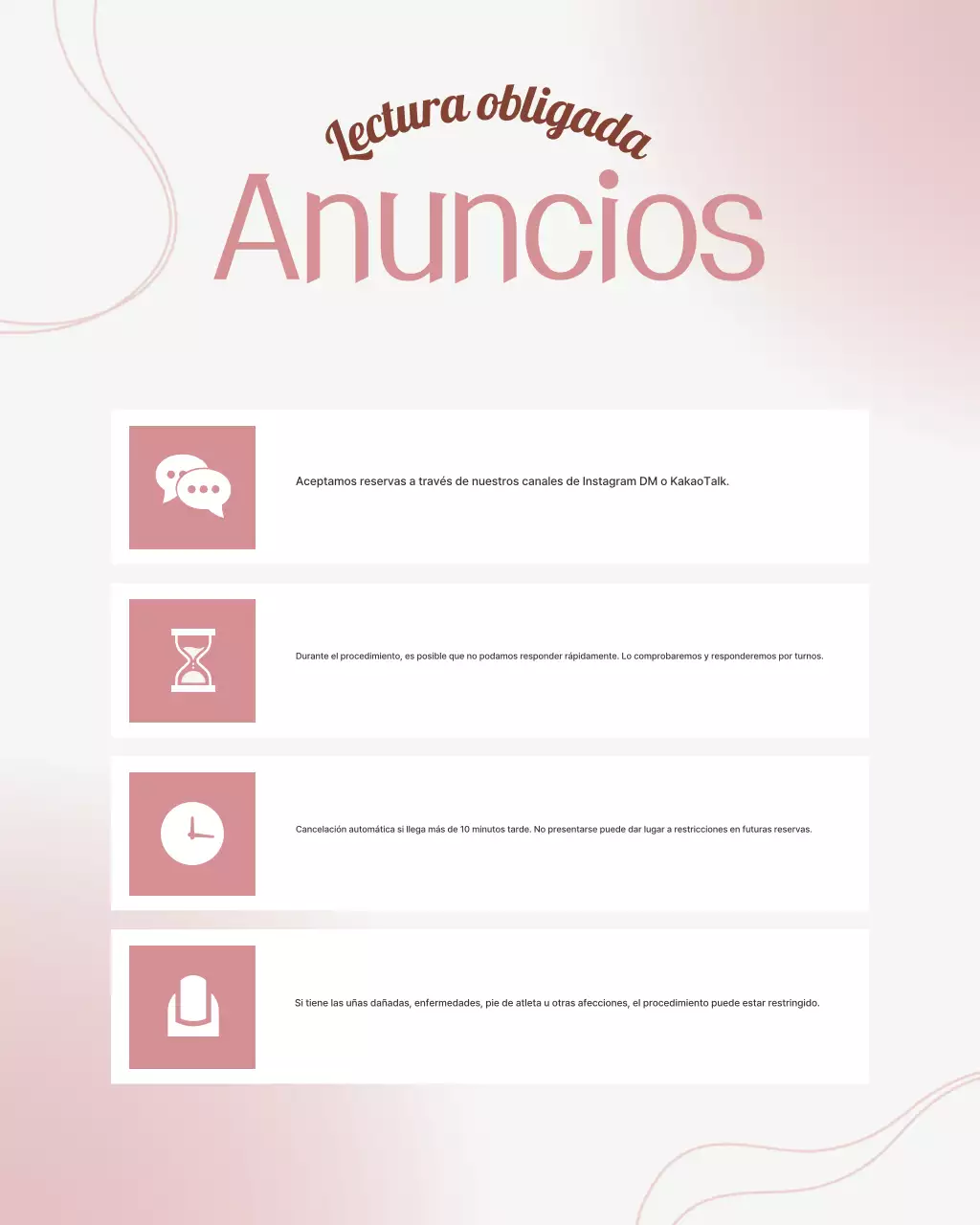 Promoción de tienda de uñas moderna rosa