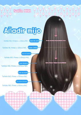 Guía del lindo salón de belleza azul cielo