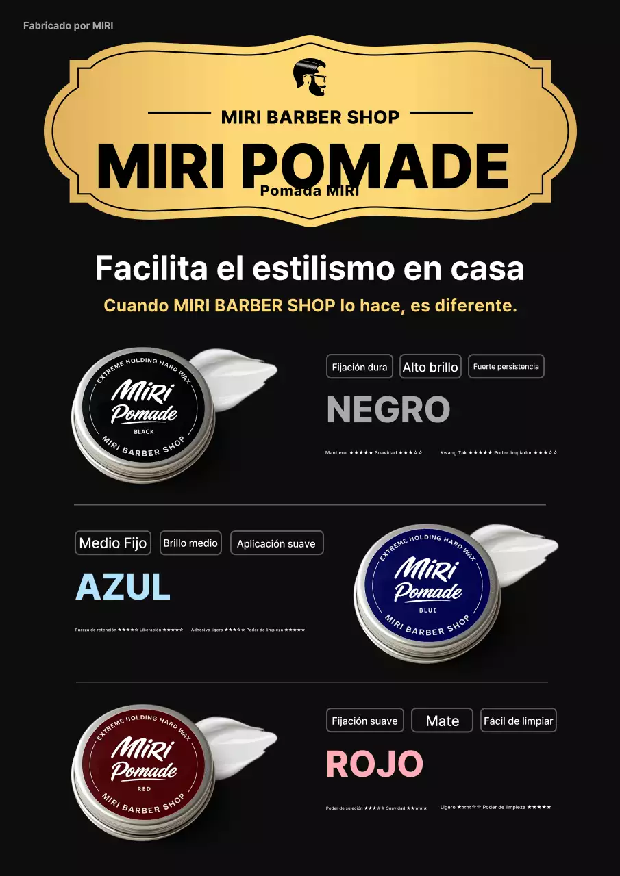 Promoción de productos de peinado moderno negro