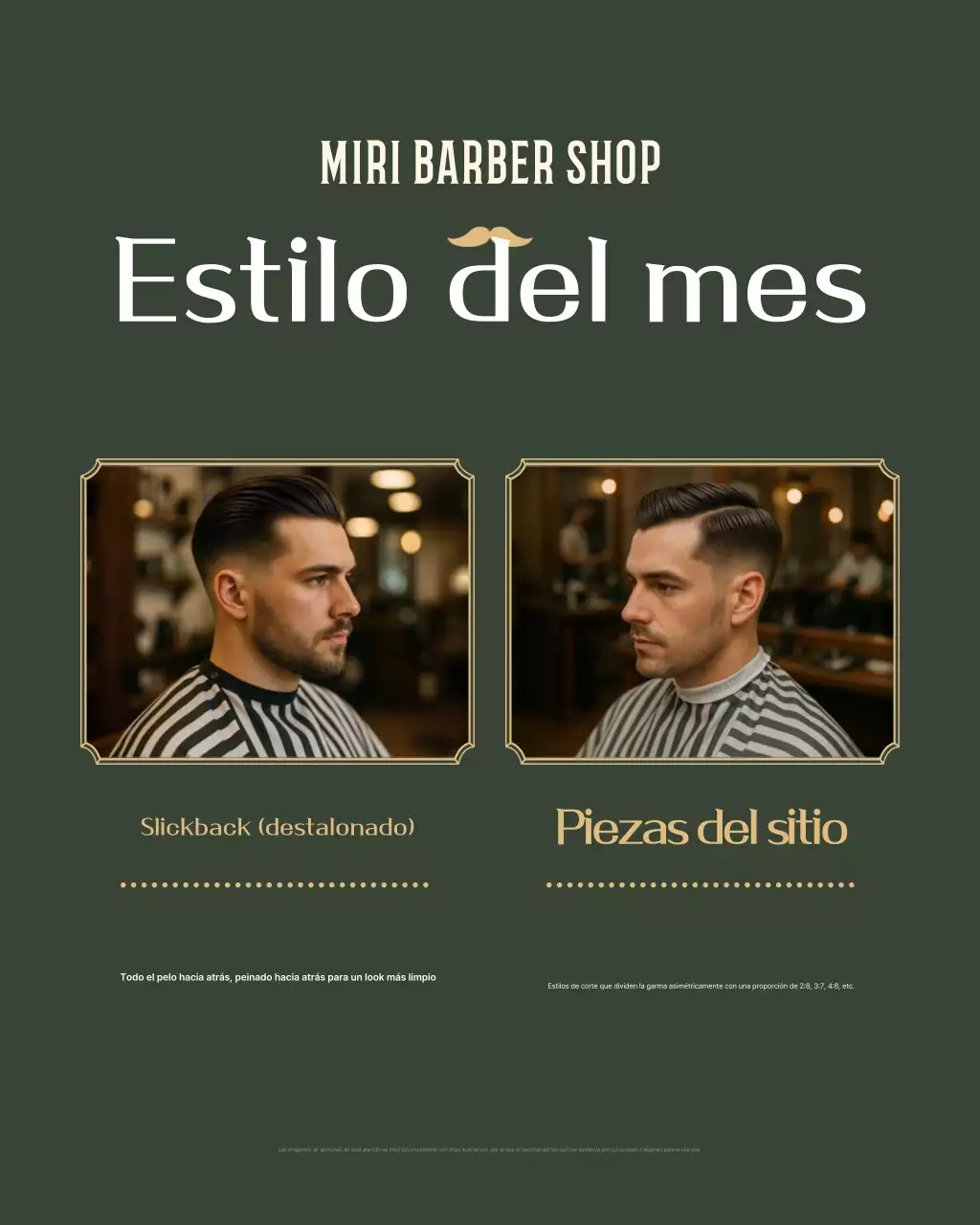 Promoción de barbería vintage beige