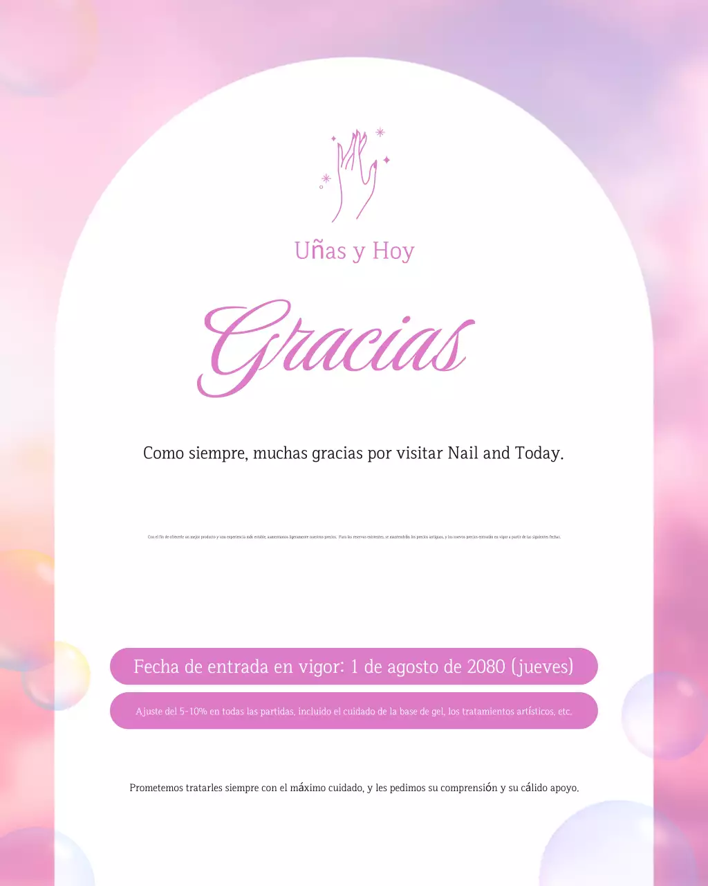 Aviso de aumento de precio de Pink Modern