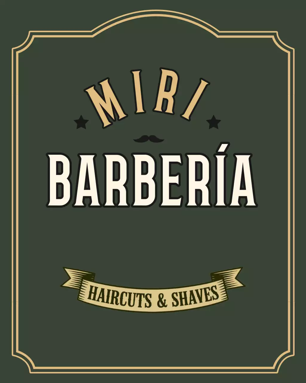Promoción de barbería vintage beige