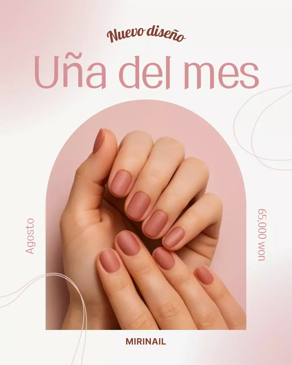 Promoción de tienda de uñas moderna rosa