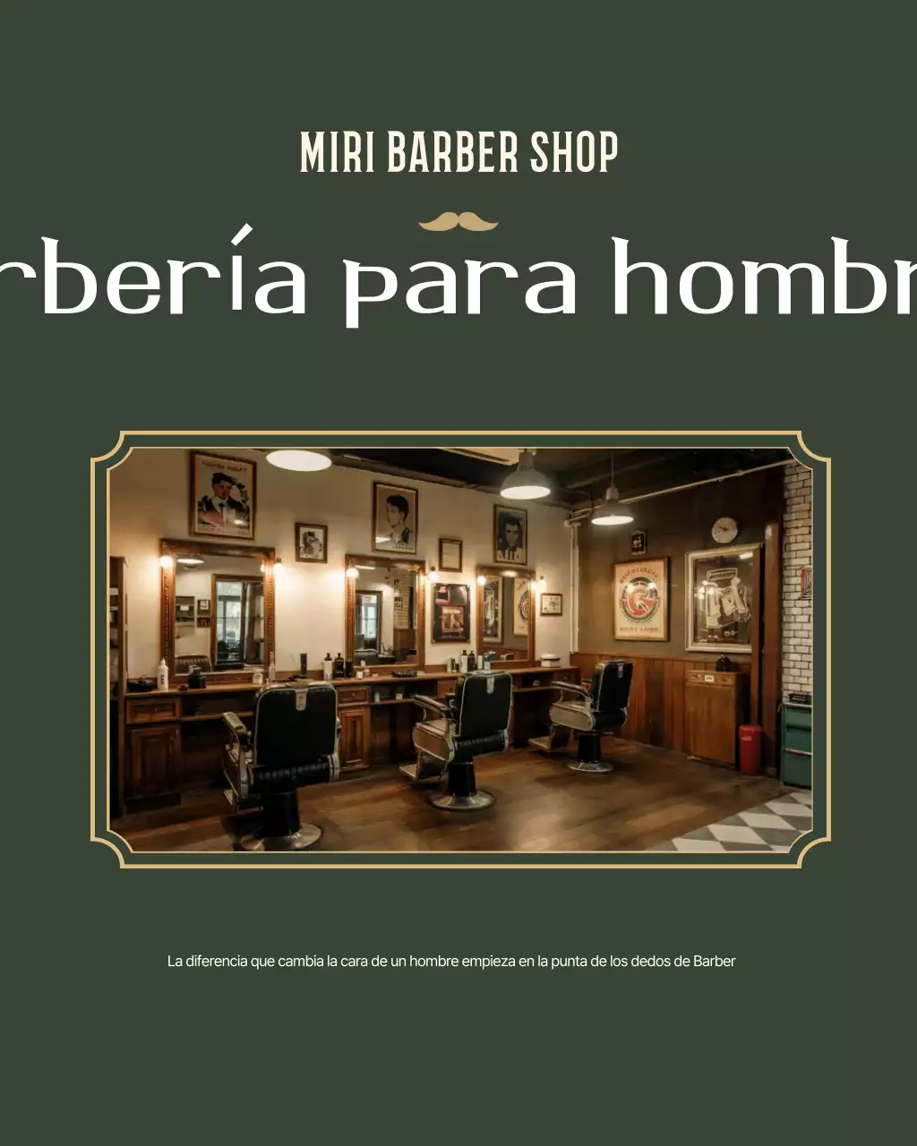 Promoción de barbería vintage beige