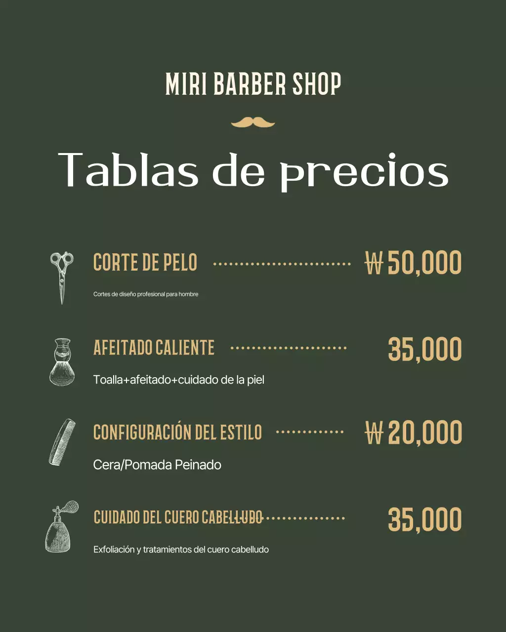 Promoción de barbería vintage beige