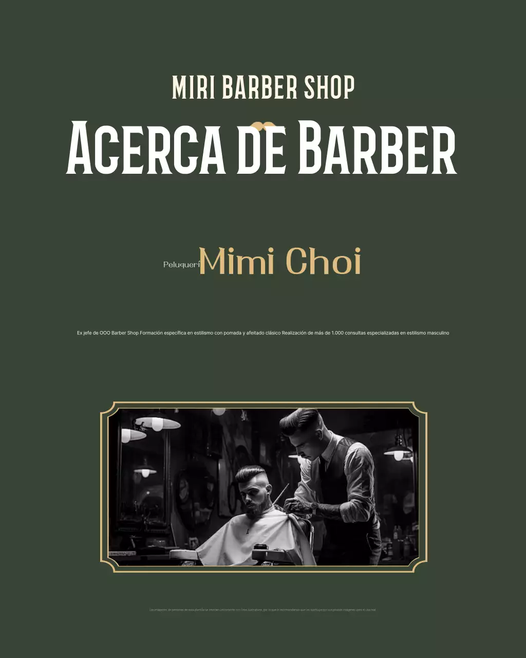Promoción de barbería vintage beige