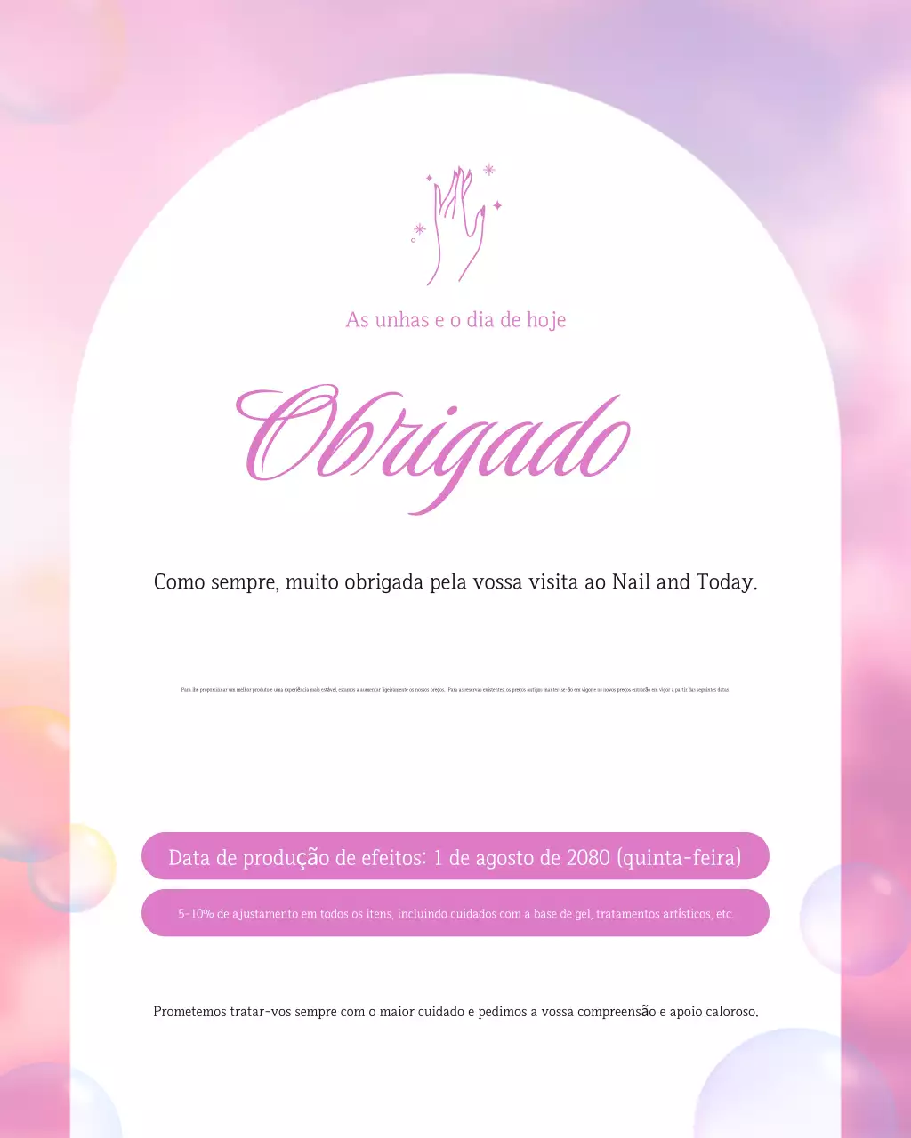 Aviso de aumento de preço do Pink Modern