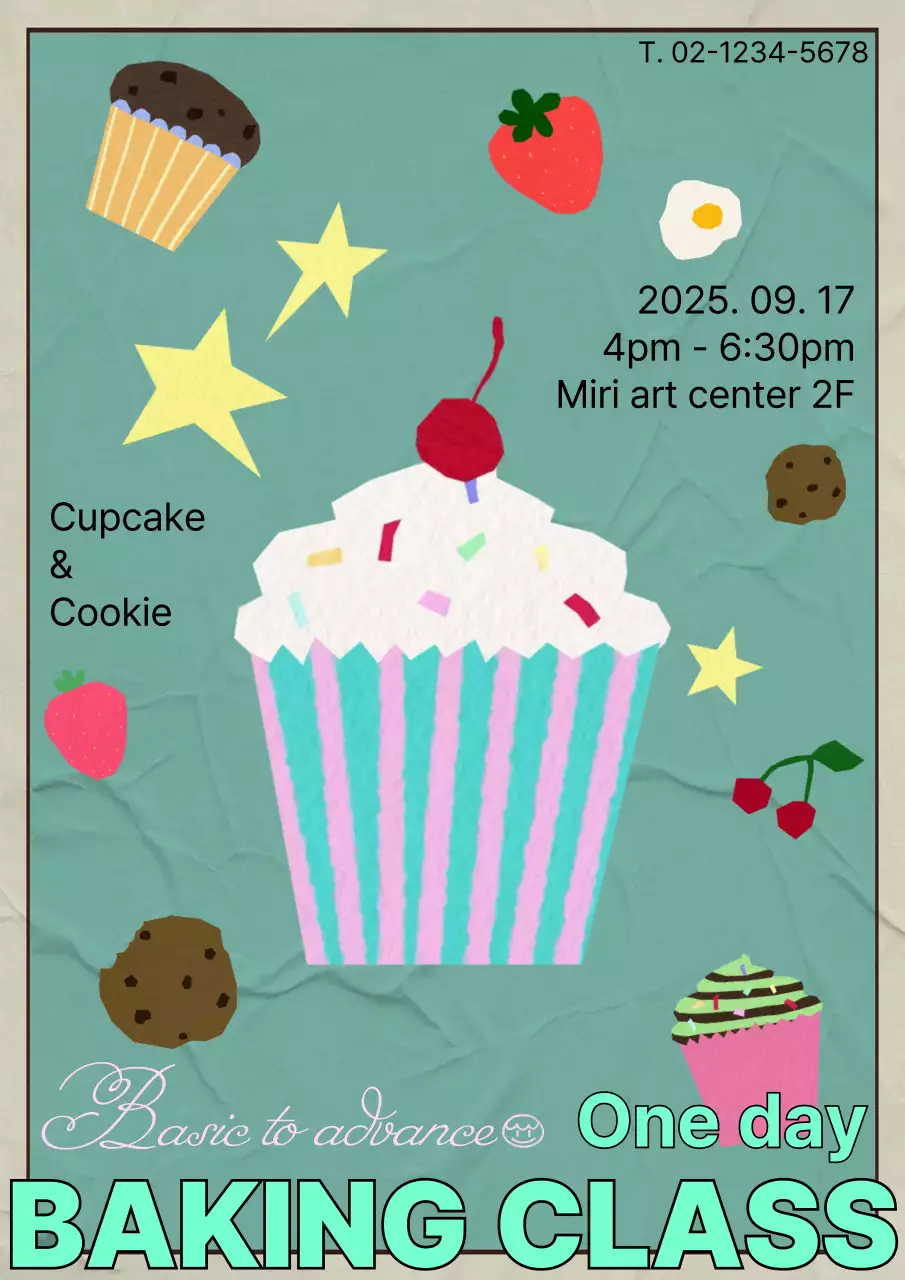 민트 아기자기한 베이킹 클래스 광고