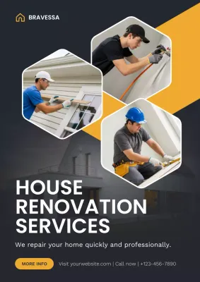 Professional Modern House Renovation Promotion Poster