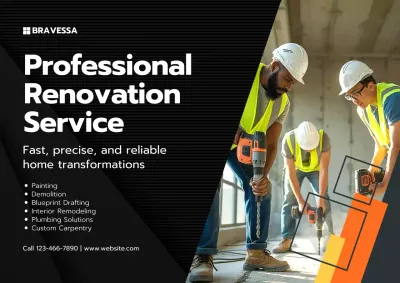 Black and Orange Modern Renovation Promotion